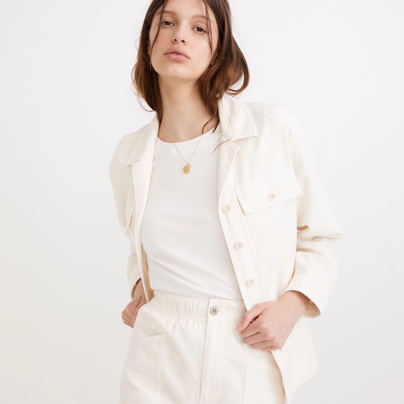 Madewell Jackets & Blazers - Altered-Madewell Drakefield Shirt-Jacket in Ecru